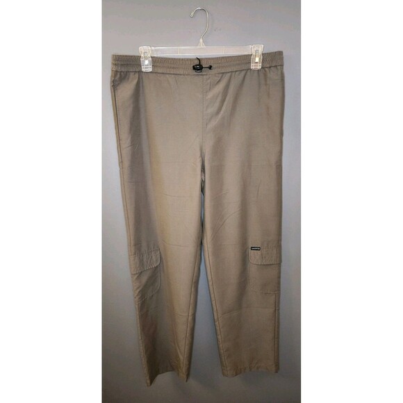 Lee Riveted Pants Women's M Green Cargo Microfiber Casual Pull On‎ Drawstring - Picture 1 of 4